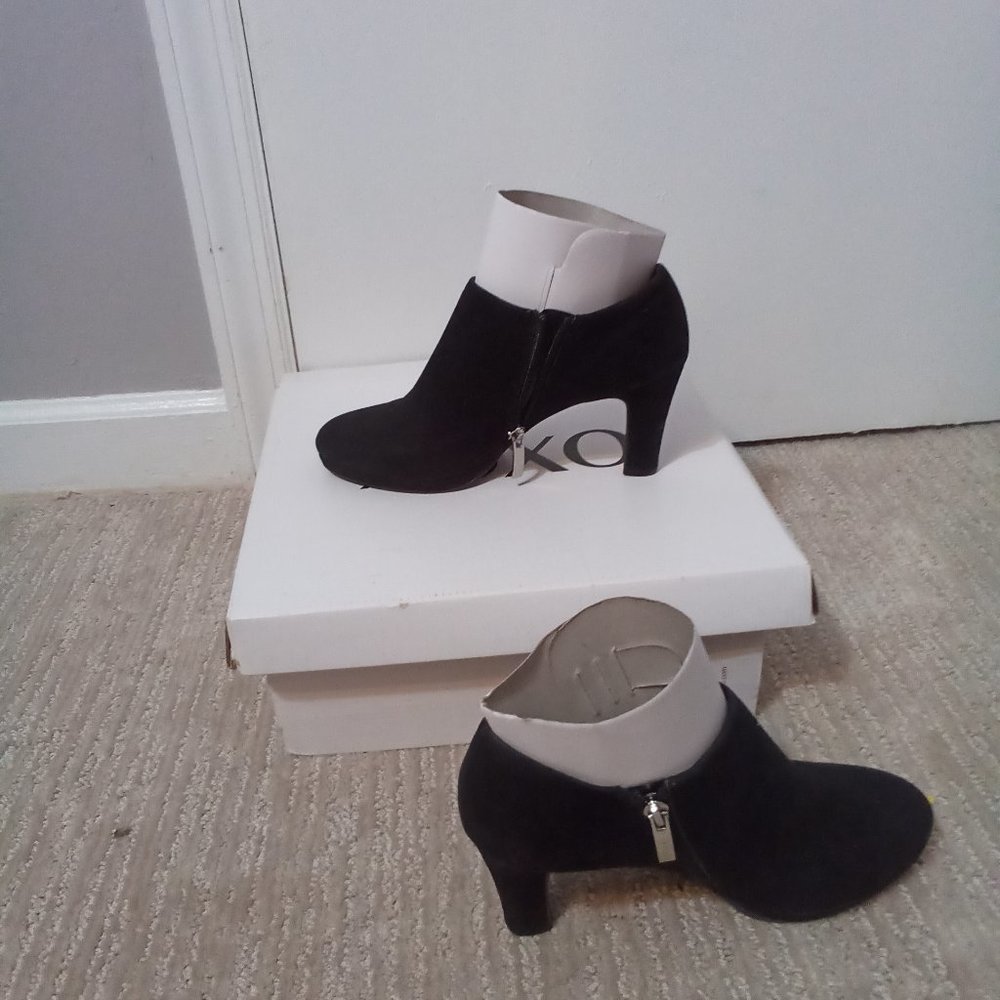 Ladies Black Suede Ankle Boots
